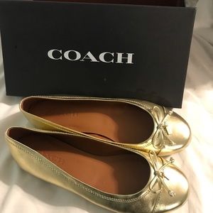 Coach gold flats